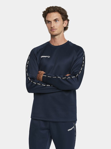 Craft Sportowa koszulka z długim rękawem Squad 2.0 Crew Neck (z recyklingowanego poliestru, optymalna swoboda ruchów) granatowa męska