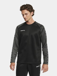Craft Sportowa koszulka z długim rękawem Squad 2.0 Crew Neck (recyklingowany poliester, optymalna swoboda ruchów) czarna/granatowa szara męska