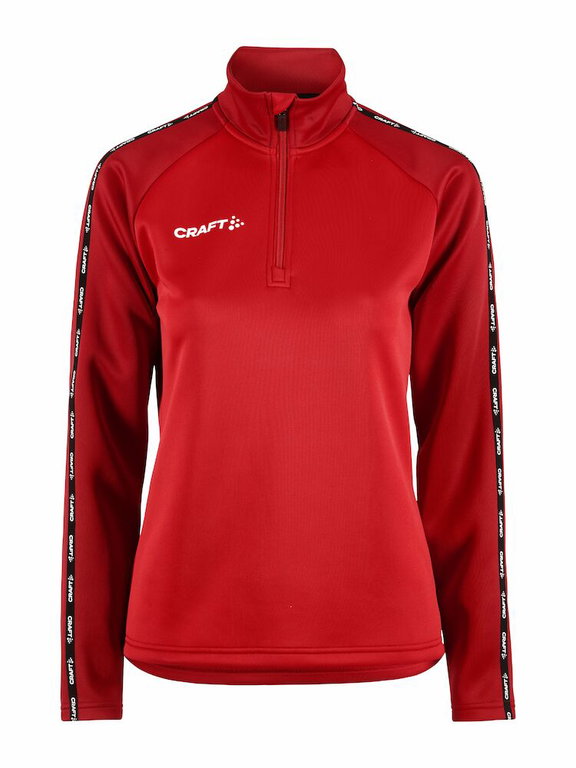 Craft Sport-Langarmshirt Squad 2.0 Halfzip (ergonomisches Design, hohe Elastizität) rot Damen