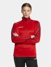 Craft Sport Long Sleeve Shirt Squad 2.0 Halfzip (ergonomic design, high elasticity) red Women