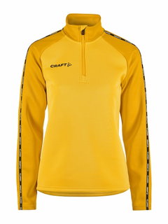 Craft Sport-Langarmshirt Squad 2.0 Halfzip (ergonomisches Design, hohe Elastizität) gelb/gold Damen