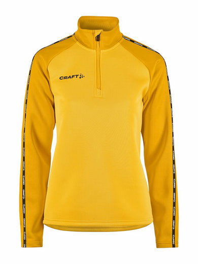 Craft Sport-Langarmshirt Squad 2.0 Halfzip (ergonomisches Design, hohe Elastizität) gelb/gold Damen
