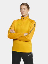 Craft Sport Long Sleeve Shirt Squad 2.0 Halfzip (ergonomic design, high elasticity) yellow/gold Women
