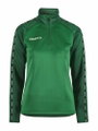 Craft Sportowa koszulka z długim rękawem Squad 2.0 Halfzip (ergonomiczny design, wysoka elastyczność) zielona damska