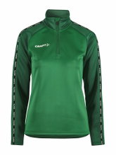 Craft Sport Long Sleeve Shirt Squad 2.0 Halfzip (ergonomic design, high elasticity) green Women