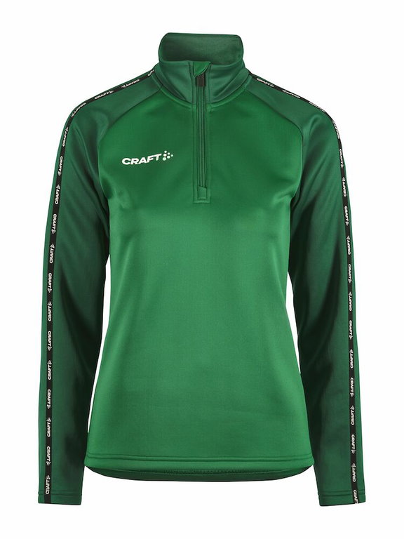 Craft Sport-Langarmshirt Squad 2.0 Halfzip (ergonomisches Design, hohe Elastizität) grün Damen