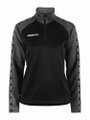 Craft Sport-Langarmshirt Squad 2.0 Halfzip (ergonomisches Design, hohe Elastizität) schwarz/grau Damen