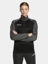 Craft Sport Long Sleeve Shirt Squad 2.0 Halfzip (ergonomic design, high elasticity) black/gray Women