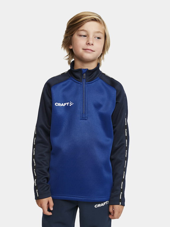 Craft Sport-Langarmshirt Squad 2.0 Halfzip (ergonomisches Design, hohe Elastizität) kobaltblau/navyblau Kinder