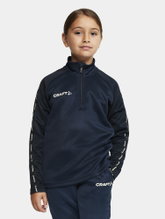 Craft Sport Long-sleeved Shirt Squad 2.0 Halfzip (ergonomic design, high elasticity) navy blue Children