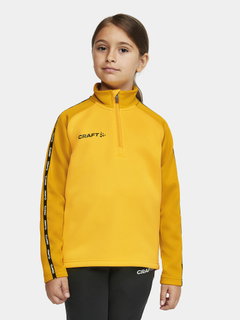 Craft Sport-Langarmshirt Squad 2.0 Halfzip (ergonomisches Design, hohe Elastizität) gelb/gold Kinder