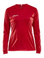 Craft Sport-Langarmshirt (Trikot) Squad Solid - hohe Elastizität, ergonomisches Design - rot Damen