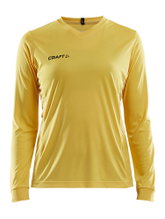 Craft Sport-Langarmshirt (Trikot) Squad Solid - hohe Elastizität, ergonomisches Design - gelb Damen