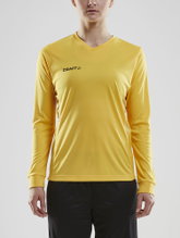 Craft Sport-Langarmshirt (Trikot) Squad Solid - hohe Elastizität, ergonomisches Design - gelb Damen