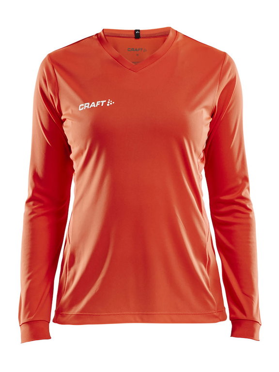 Craft Sport-Langarmshirt (Trikot) Squad Solid - hohe Elastizität, ergonomisches Design - orange Damen
