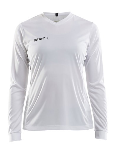 Craft Sport-Langarmshirt (Trikot) Squad Solid - hohe Elastizität, ergonomisches Design - weiss Damen