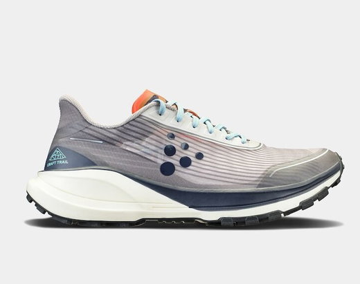 Craft Trail-Laufschuhe Pure Trail (Rock Plate, ultraleicht) dunkelgrau/blau Herren