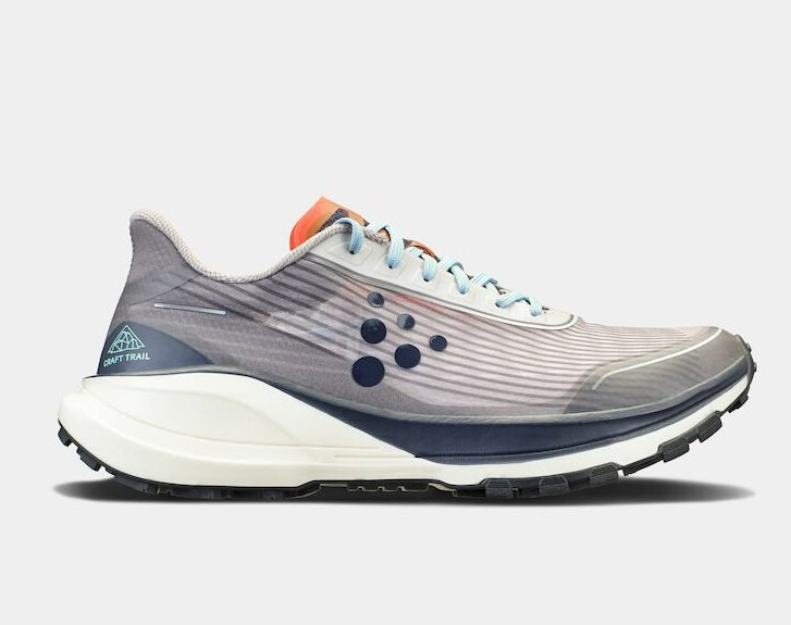 Craft Trail-Laufschuhe Pure Trail (Rock Plate, ultraleicht) dunkelgrau/blau Herren