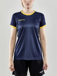 Craft Sport-Shirt (Trikot) Progress 2.0 Graphic Jersey - leicht, funktionell und Stretchmaterial - navyblau/gelb Damen