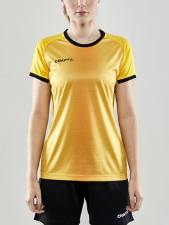 Craft Sport-Shirt (Trikot) Progress 2.0 Graphic Jersey - leicht, funktionell und Stretchmaterial - gelb/schwarz Damen
