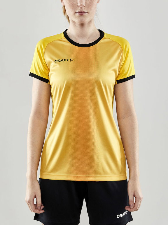 Craft Sport-Shirt (Trikot) Progress 2.0 Graphic Jersey - leicht, funktionell und Stretchmaterial - gelb/schwarz Damen