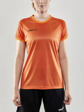 Craft Sport-Shirt (Trikot) Progress 2.0 Graphic Jersey - leicht, funktionell und Stretchmaterial - orange/schwarz Damen