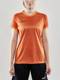 Craft Sport-Shirt (Trikot) Progress 2.0 Graphic Jersey - leicht, funktionell und Stretchmaterial - orange/schwarz Damen