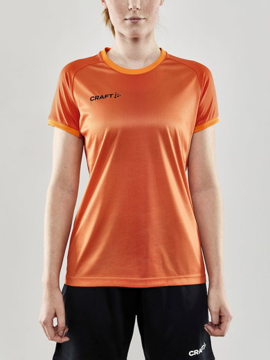 Craft Sport-Shirt (Trikot) Progress 2.0 Graphic Jersey - leicht, funktionell und Stretchmaterial - orange/schwarz Damen