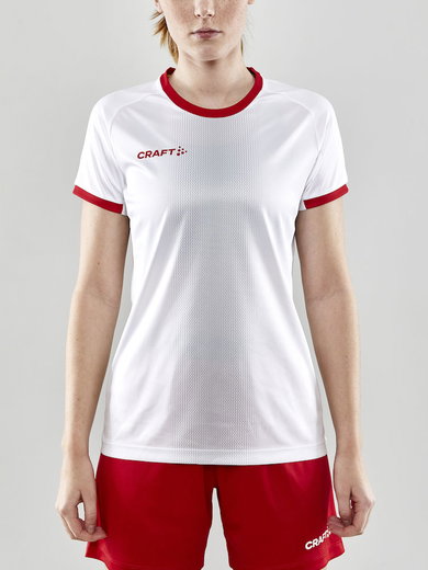 Craft Sport-Shirt (Trikot) Progress 2.0 Graphic Jersey - leicht, funktionell und Stretchmaterial - weiss/rot Damen