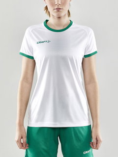 Craft Sport-Shirt (Trikot) Progress 2.0 Graphic Jersey - leicht, funktionell und Stretchmaterial - weiss/grün Damen