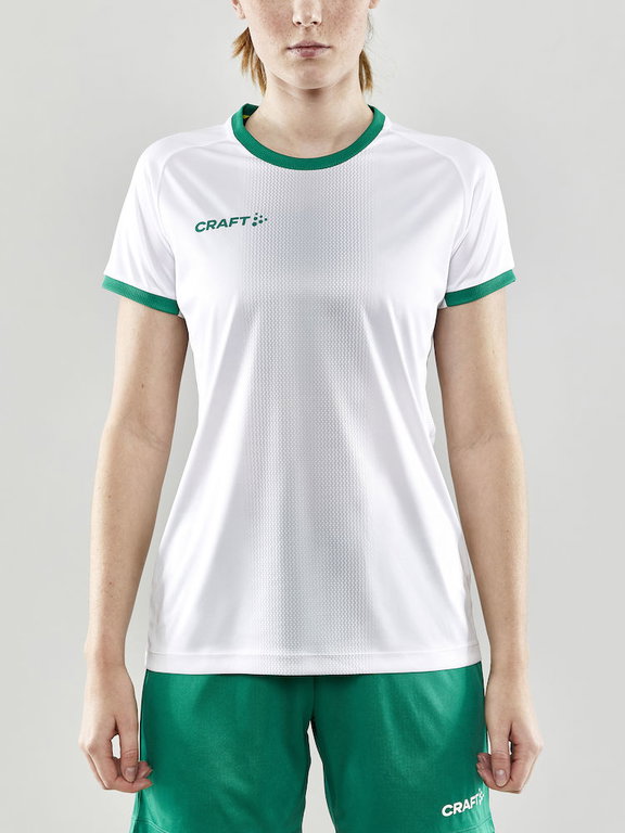 Craft Sport-Shirt (Trikot) Progress 2.0 Graphic Jersey - leicht, funktionell und Stretchmaterial - weiss/grün Damen