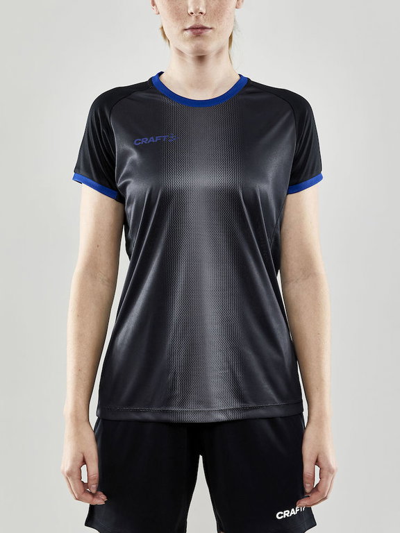 Craft Sport-Shirt (Trikot) Progress 2.0 Graphic Jersey - leicht, funktionell und Stretchmaterial - schwarz/blau Damen