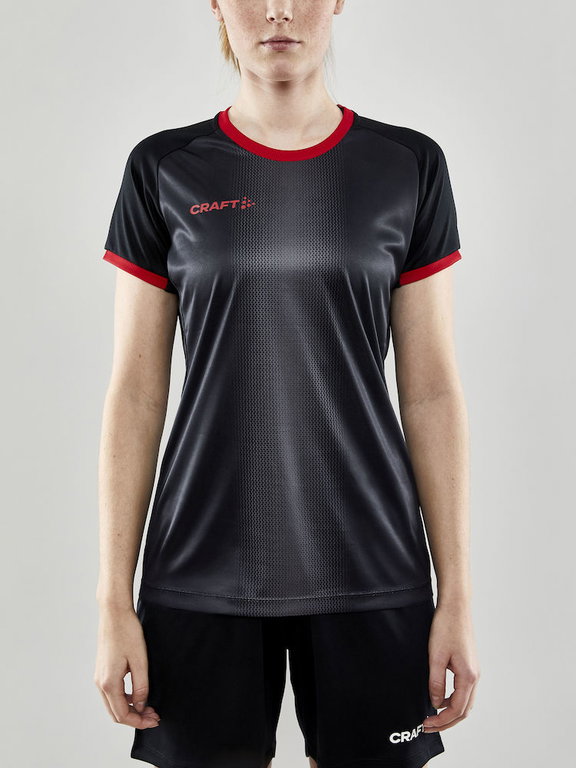 Craft Sport-Shirt (Trikot) Progress 2.0 Graphic Jersey - leicht, funktionell und Stretchmaterial - schwarz/rot Damen