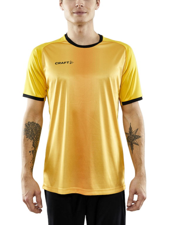Craft Sport-Tshirt (Trikot) Progress 2.0 Graphic Jersey - leicht, funktionell und Stretchmaterial - gelb/schwarz Herren