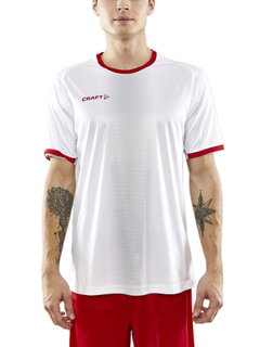 Craft Sport-Tshirt (Trikot) Progress 2.0 Graphic Jersey - leicht, funktionell und Stretchmaterial - weiss/rot Herren