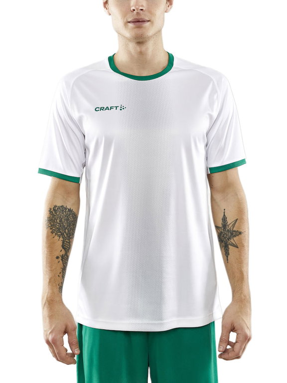 Craft Sport-Tshirt (Trikot) Progress 2.0 Graphic Jersey - leicht, funktionell und Stretchmaterial - weiss/grün Herren