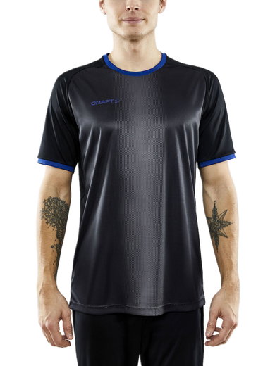 Craft Sport-Tshirt (Trikot) Progress 2.0 Graphic Jersey - leicht, funktionell und Stretchmaterial - schwarz/blau Herren