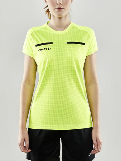 Craft Sport-Shirt Evolve Referee (rec. Polyester, Mesh-Einsätze) neongelb Damen