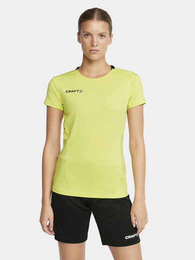 Craft Sport-Shirt Extend Jersey (rec. Polyester, Mesh-Einsätze) gelb Damen