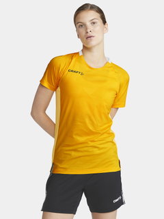 Craft Sport-Shirt (Trikot) Premier Solid Jersey (rec. Polyester, hohe Elastizität) gelb Damen