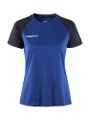 Craft Sport-Shirt Squad 2.0 Contrast Jersey (hohe Elastizität, bequeme Passform) kobaltblau Damen