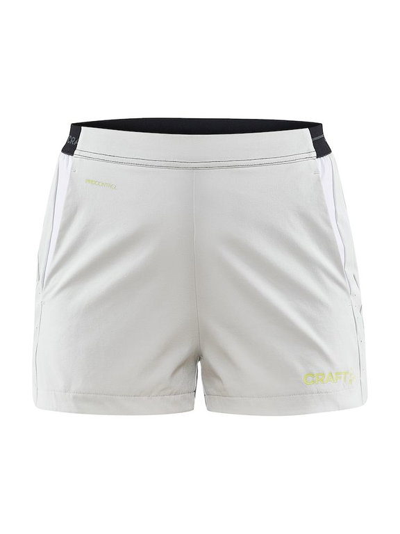 Craft Sports Shorts (Short) Pro Control Impact - elastic material, with inner slip - white/lime Women