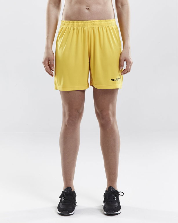 Craft Sporthose (Short) Squad Solid - ohne Innenshort, elastisches Material - gelb Damen