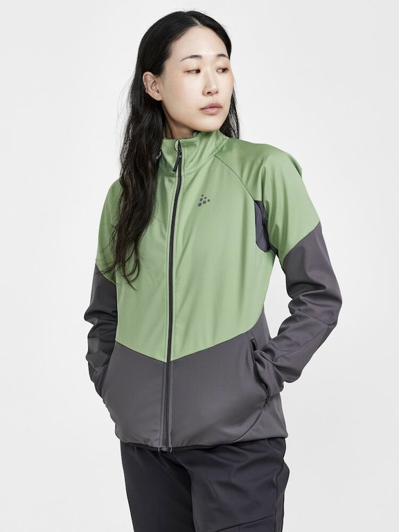 Craft Softshelljacke Glide (winddicht, wasserabweisend) jadegrün/granitegrau Damen