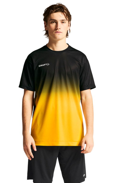 Craft Sport-Tshirt Evolve 2.0 Structured Graphic Jersey (elastisches Material) schwarz/gelb Herren