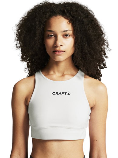 Craft Sport-BH Rush 2.0 Crop Top (rec. Polyester, elastisches Material) weiss Damen