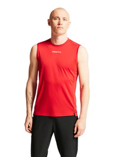 Craft Sport Tank Rush 2.0 Sleeveless Singlet (100% recycled Polyester) red Men's