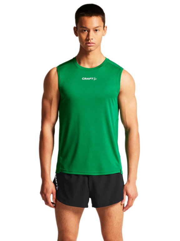 Craft Sport-Tank Rush 2.0 Singlet ärmellos (100% rec. Polyester) grün Herren