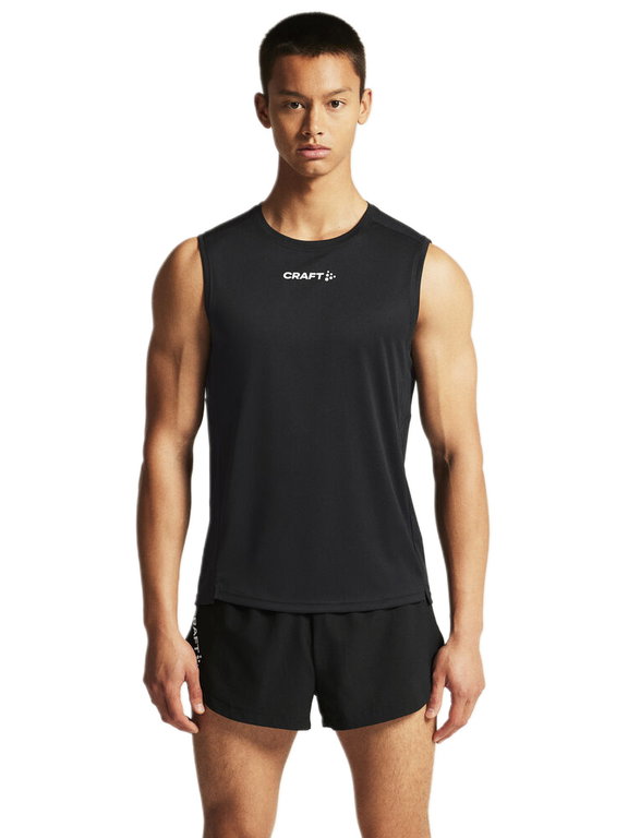 Craft Sport-Tank Rush 2.0 Singlet ärmellos (100% rec. Polyester) schwarz Herren