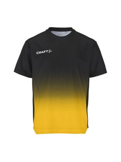 Craft Sport-Tshirt Evolve 2.0 Structured Graphic Jersey (elastisches Material) schwarz/gelb Kinder